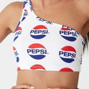 Forever 21-Cropped Pepsi, One-Shoulder Tee